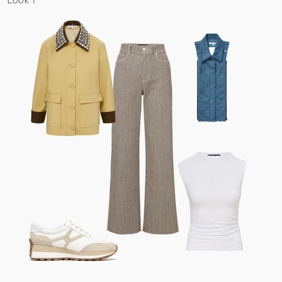 NEW Veronica Beard Denim Greta Eyelet Dickey Insert one size NWT - Picture 4 of 10